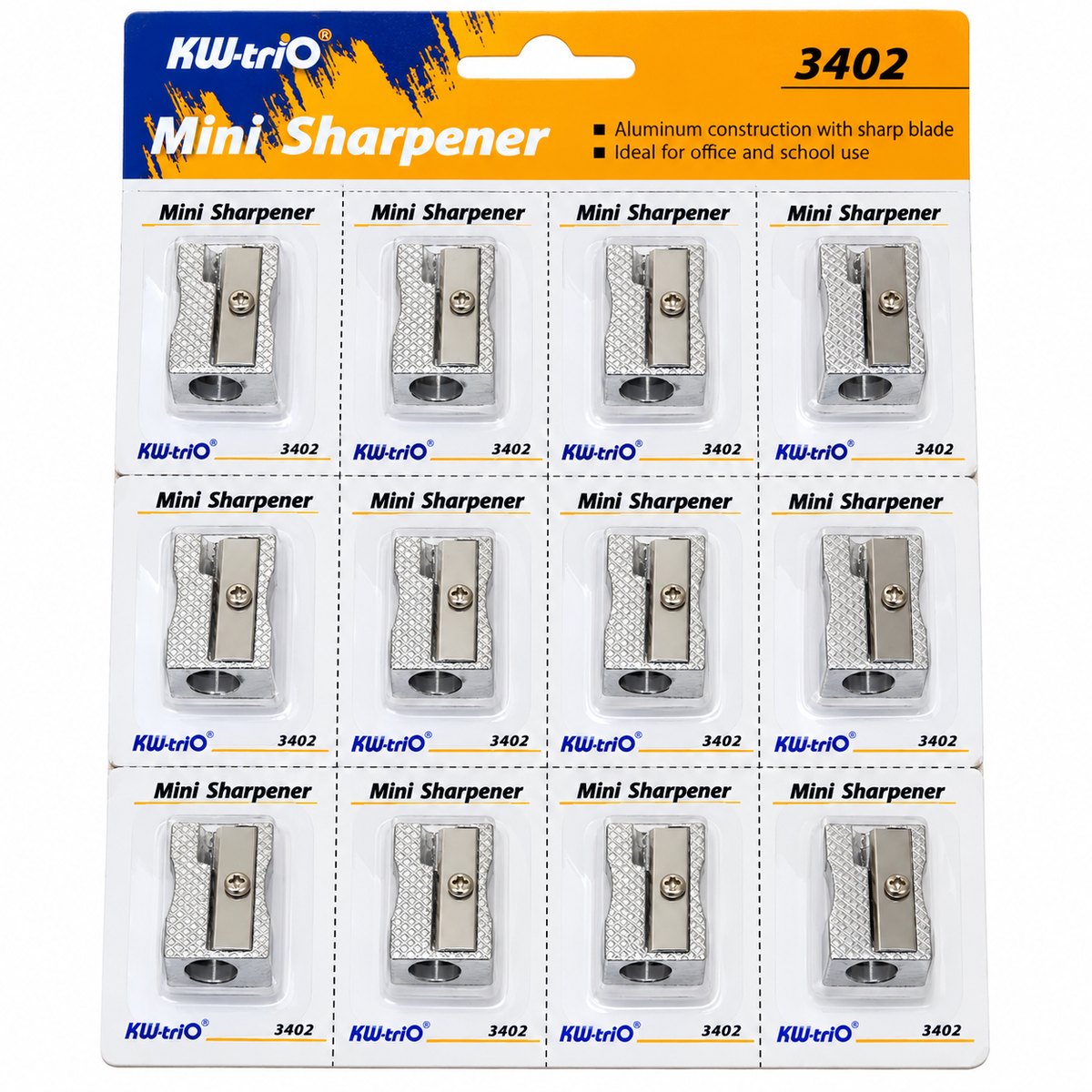 Sacapunta Metalica Kw trio 3402 Cuadrado Blister 1 Agujero
