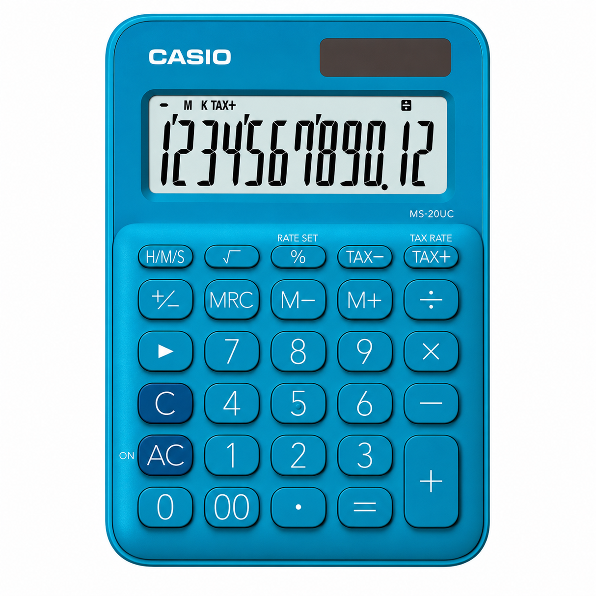 CALCULADORA CASIO MS-20UC-BU 12 DIGITOS CELESTE