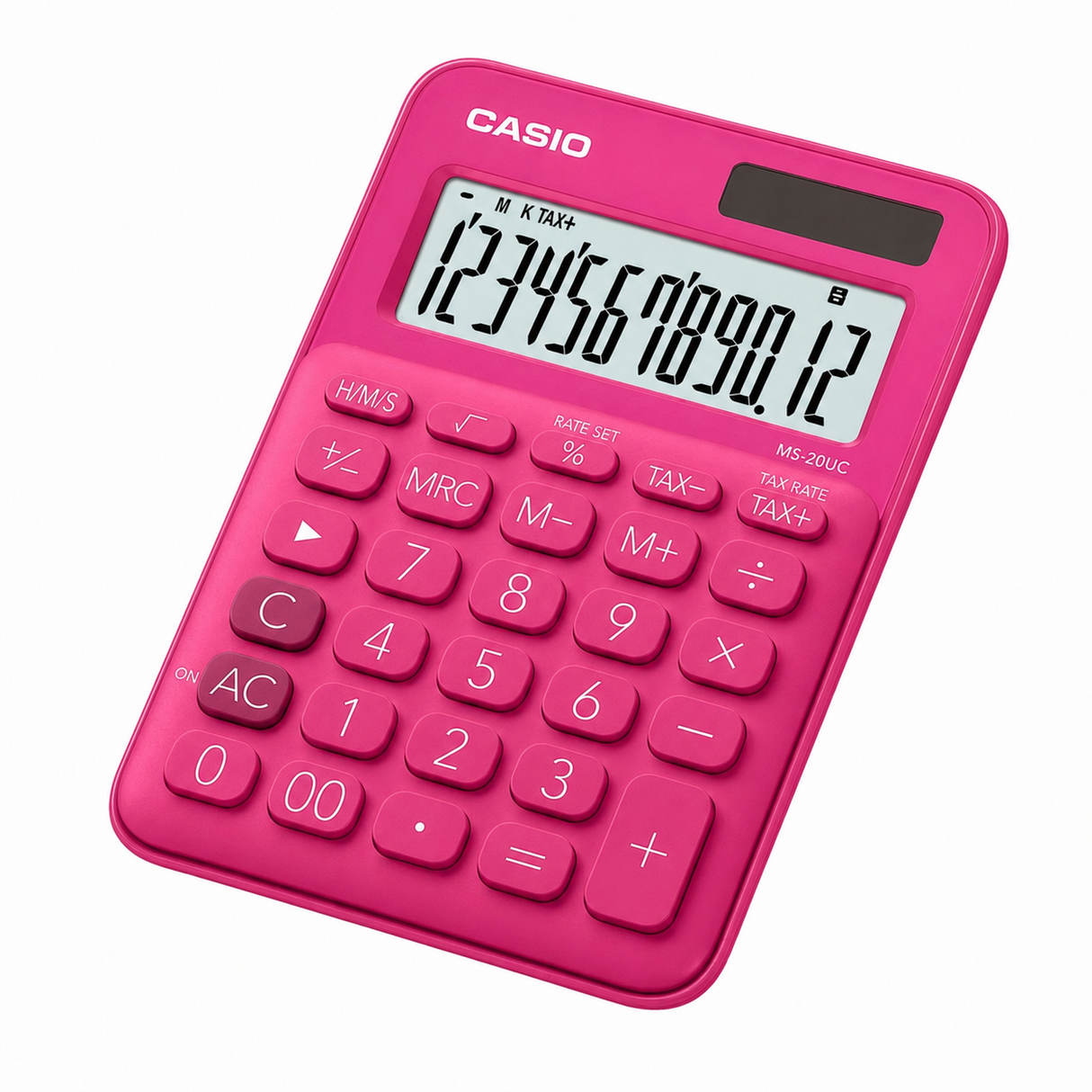 CALCULADORA CASIO MS-20UC-RD 12 DIGITO FUCCIA