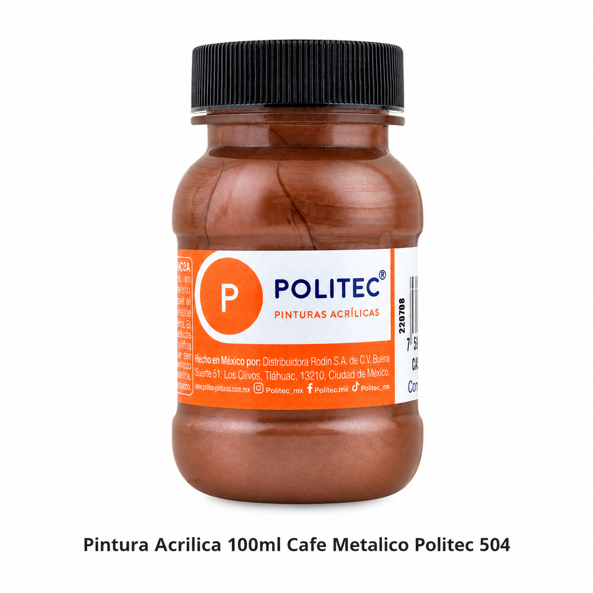 Pintura Acrilica 100ml Cafe Metalico Politec 504