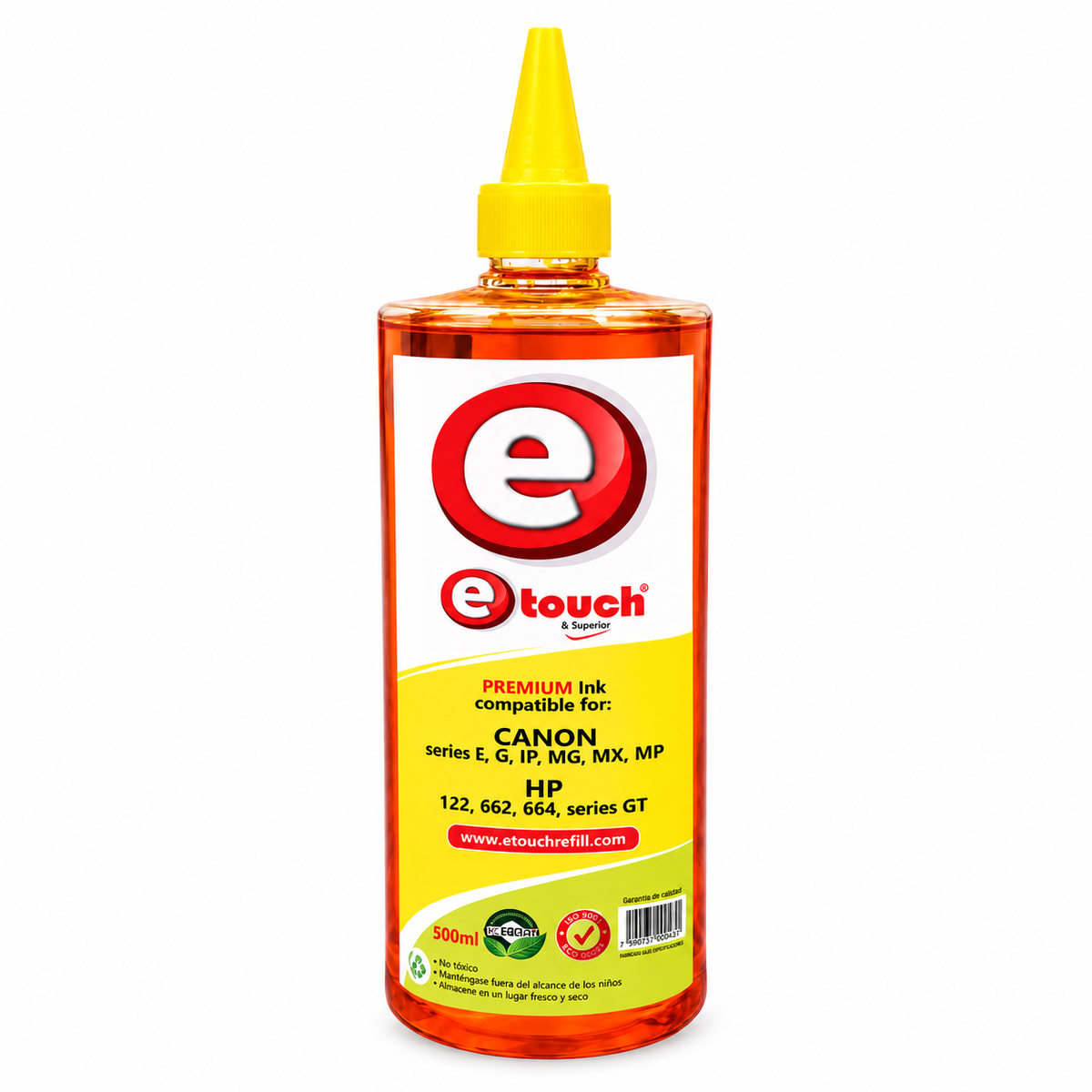 Tinta Para Impresora Universal etouch 500ml Canon / HP/ Epson Yellow