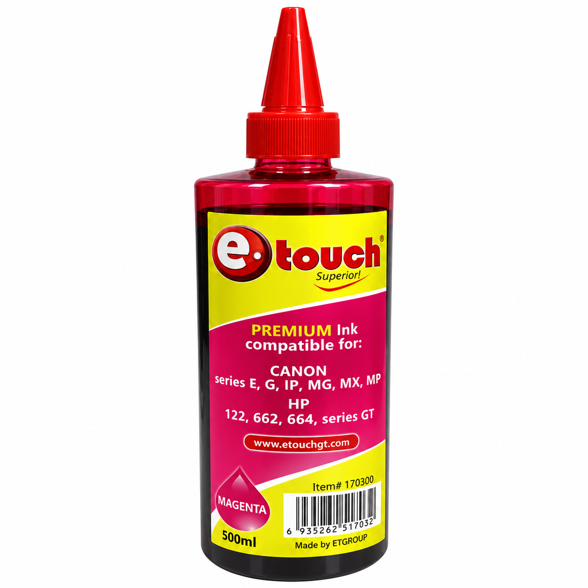Tinta Para Impresora Universal etouch 500ml Canon / HP/ Epson Magenta