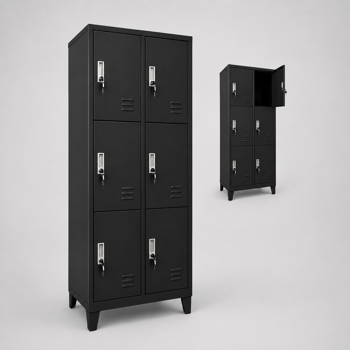 Locker 6 Puertas y 2 Cuerpos con Llave y Tirador (CNDO-06N)