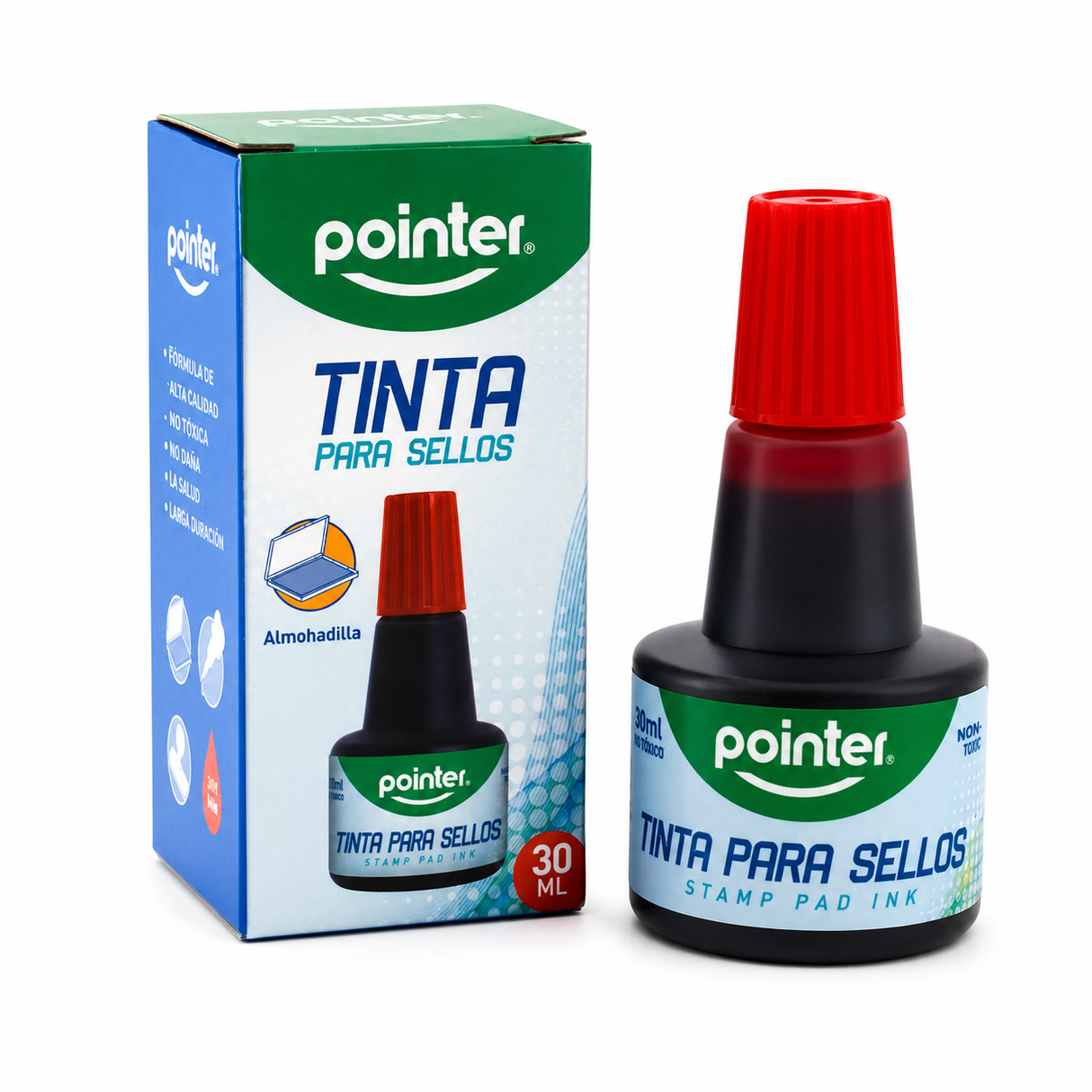 Tinta para Almohadilla 30ml Azul Gotero Pointer
