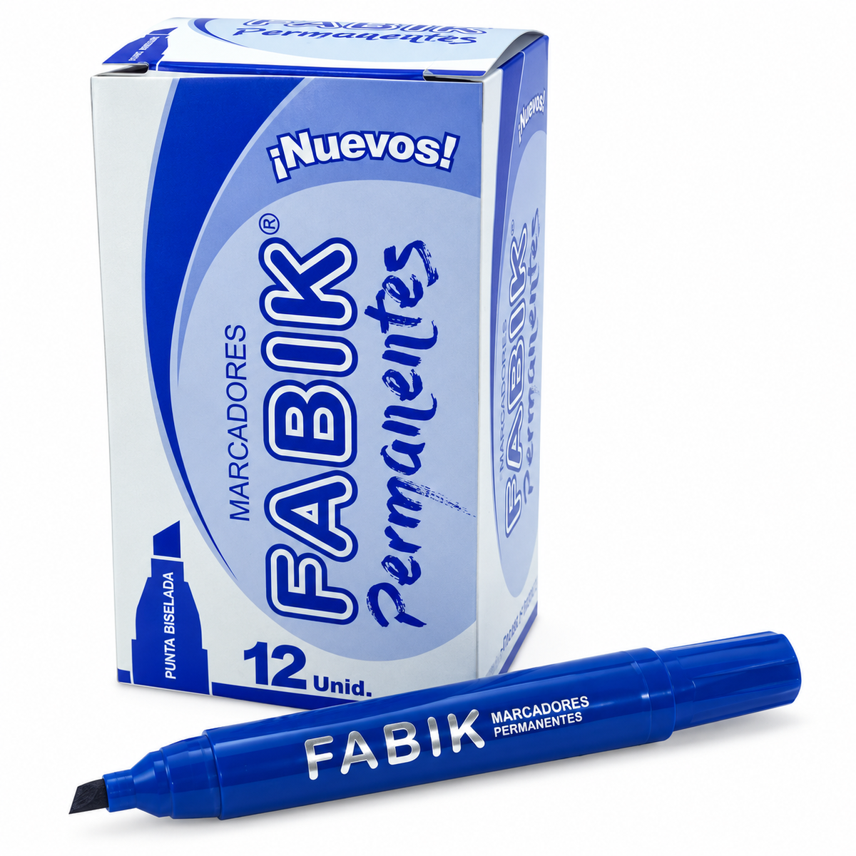Marcador Permanente Fabik Punta Biselada Azul