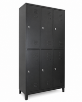 Locker Metálico 6 Puertas F-21N con Aldaba – Negro