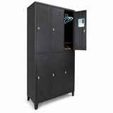 Locker Metálico 6 Puertas F-21N con Aldaba – Negro