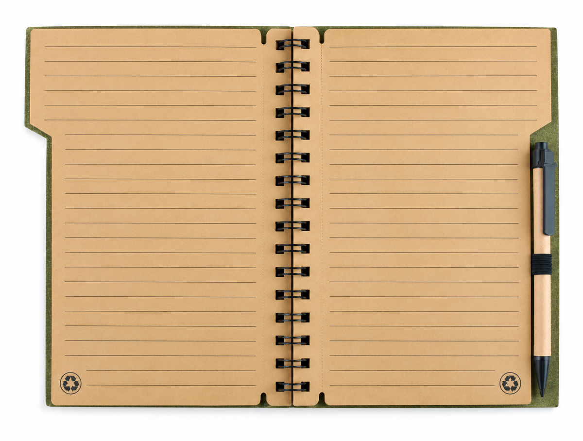 Libreta ANTLIA Ecologica con Espiral 70 hojas Rayada Cafe ( Promocional )