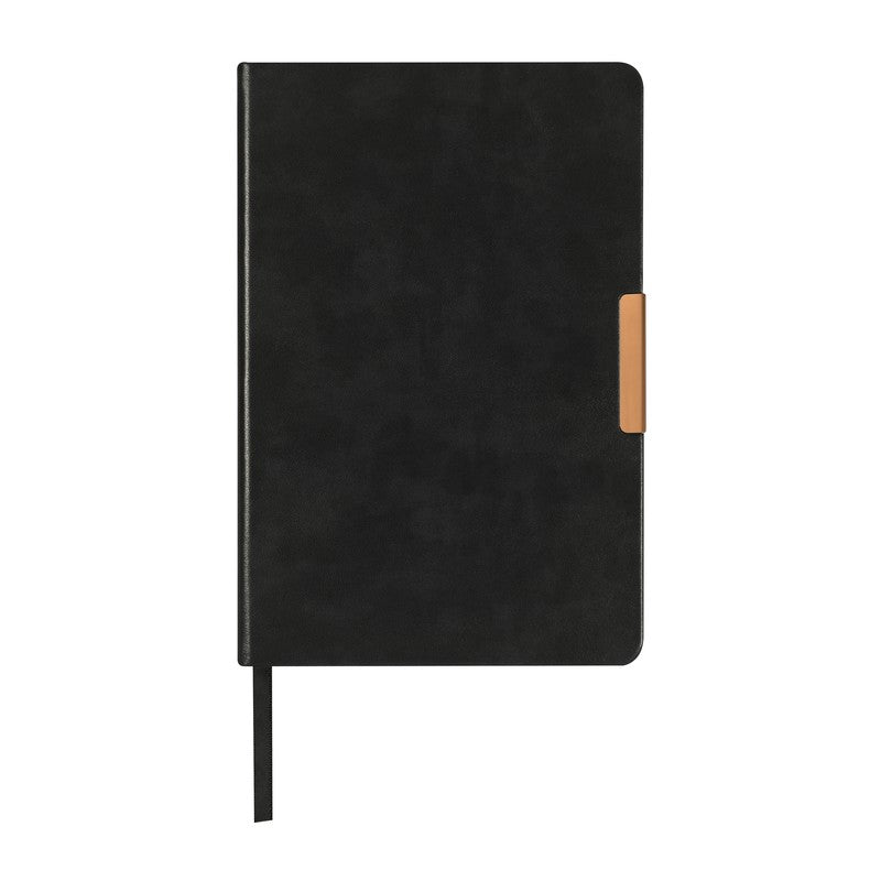 Libreta KOLM Cubierta con Clip Metálico 14.8 x 21.6 cm  80 Hojas Rayada Negro ( Promocional )