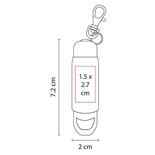 Llavero Destapador con Luz LEO rojo