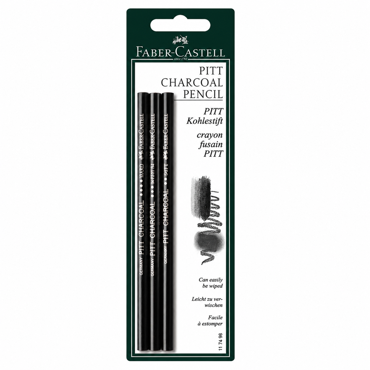 Lapiz Carboncillo Faber Castell Pitt 117498  Bx3