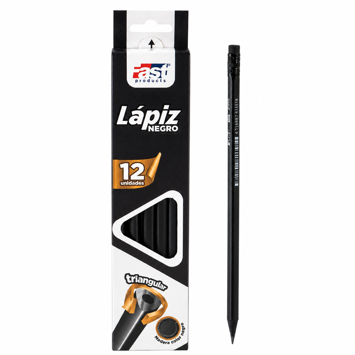 Lapiz Triangular Cuerpo Negro Fast
