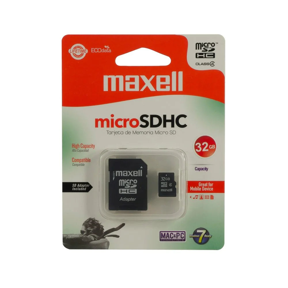 Memoria MicroSDHC Maxell 32GB con Adaptador