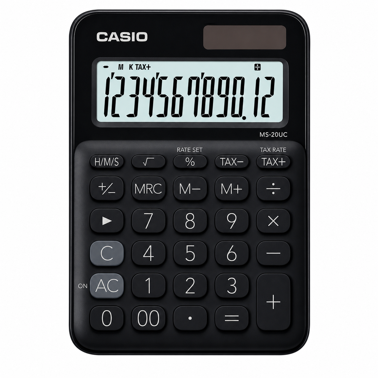 CALCULADORA CASIO MS-20UC-BK 12 DIGITOS NEGRO