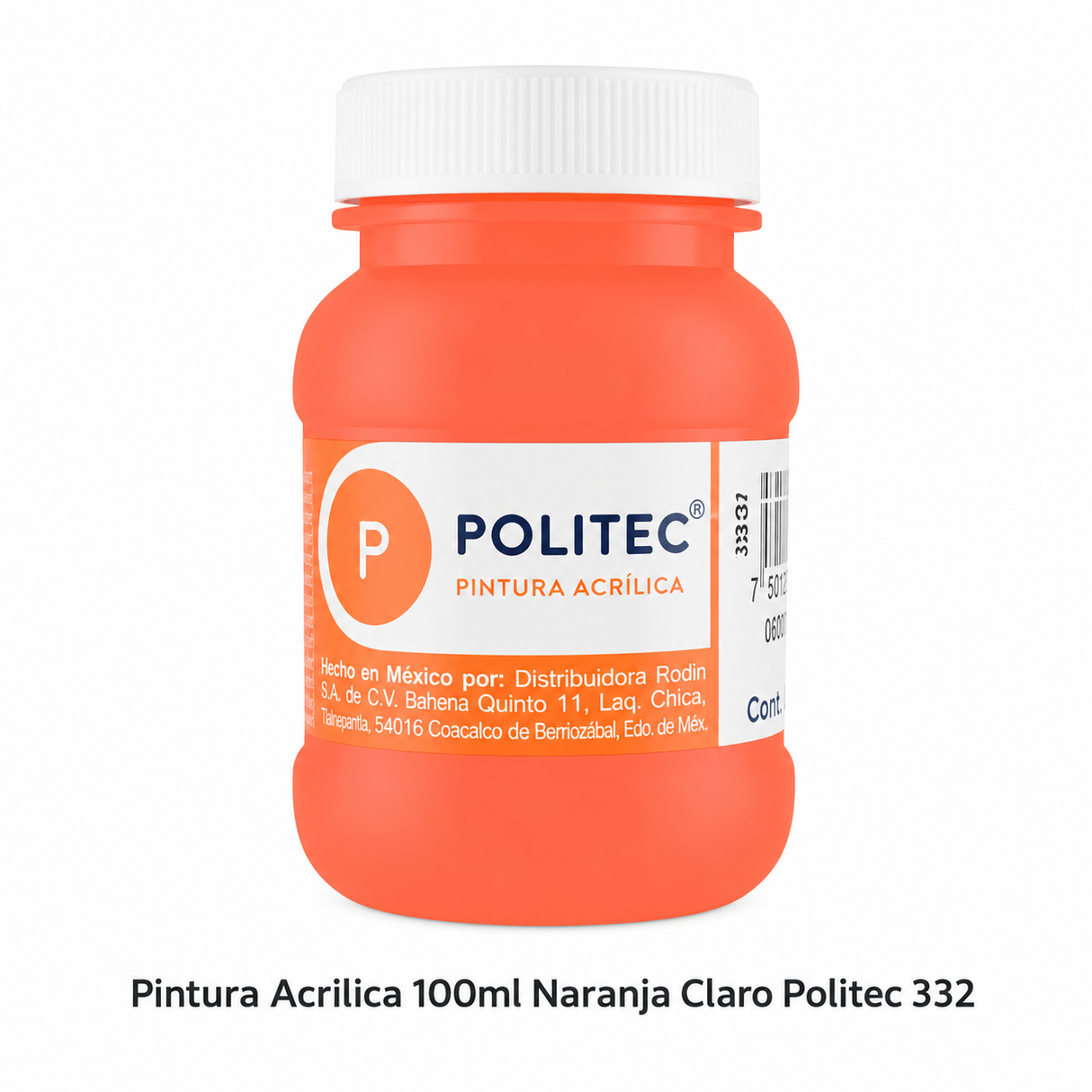 Pintura Acrilica 100ml Naranja Claro Politec 332