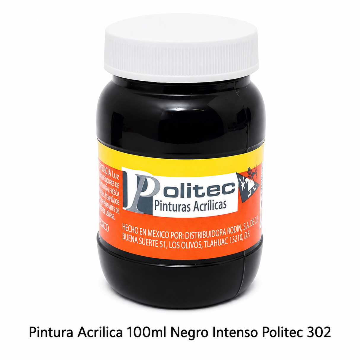Pintura Acrilica 100ml Negro Intenso Politec 302