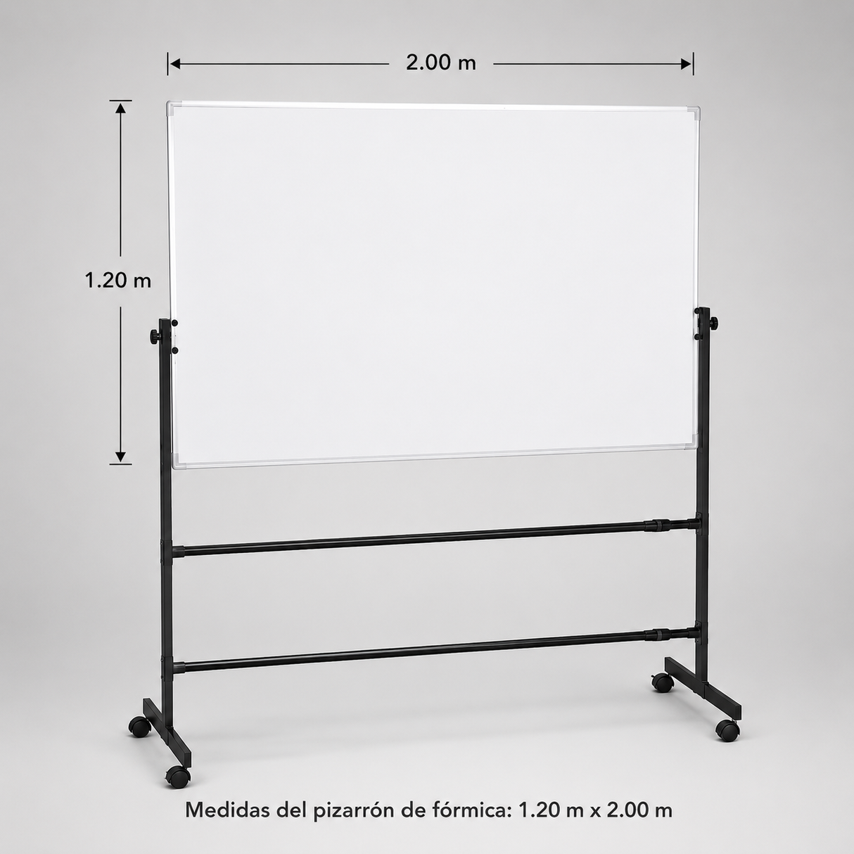 Pizarron Blanco con Tripode de Ruedas 200 x 120 cm (LD108+LD001)