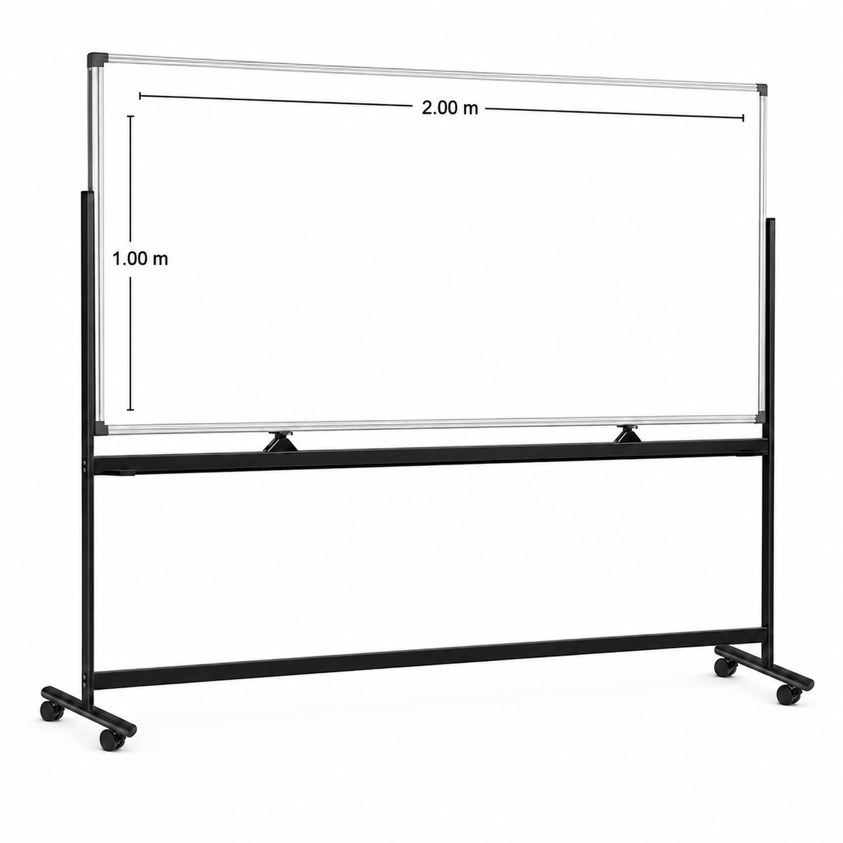 Pizarron 1.00 X 2.00 m Doble Cara con Con Base Movible (100200)