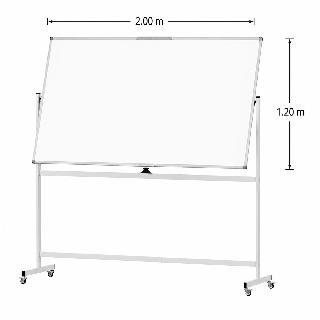 Pizarron Blanco con Tripode de Ruedas 200 x 120 cm (LD108+LD001)