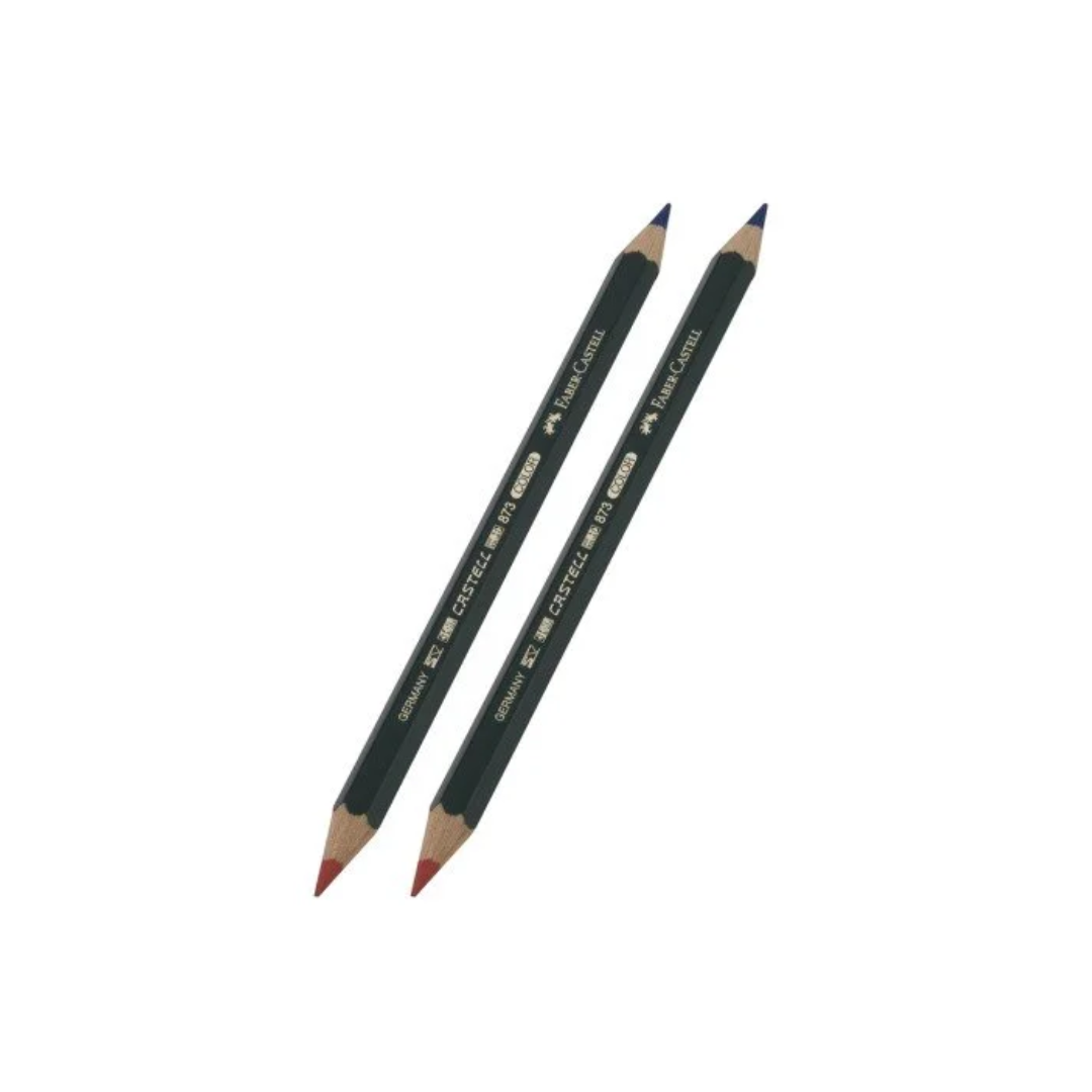 Crayon de madera faber castell 873 rojo azul grueso