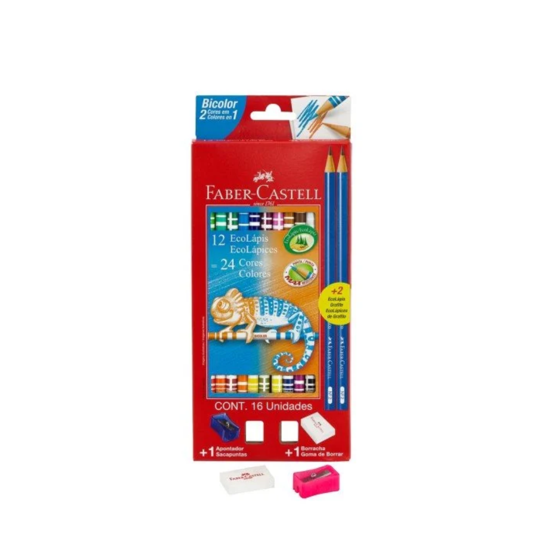 Crayon de madera faber castell 120612 bicolor 12-24