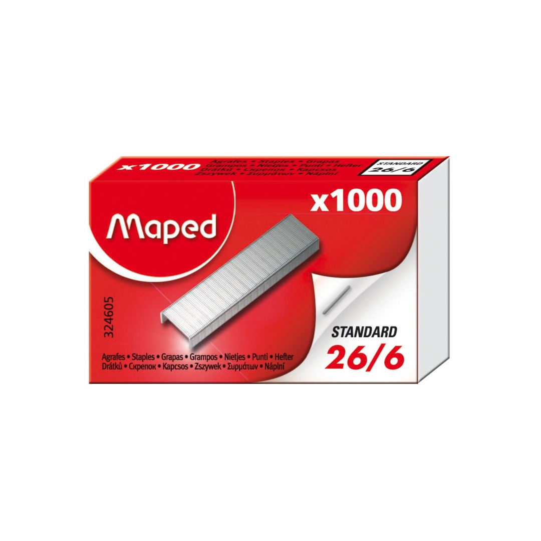 Grapas 26/6 Standard 1000pcs Maped
