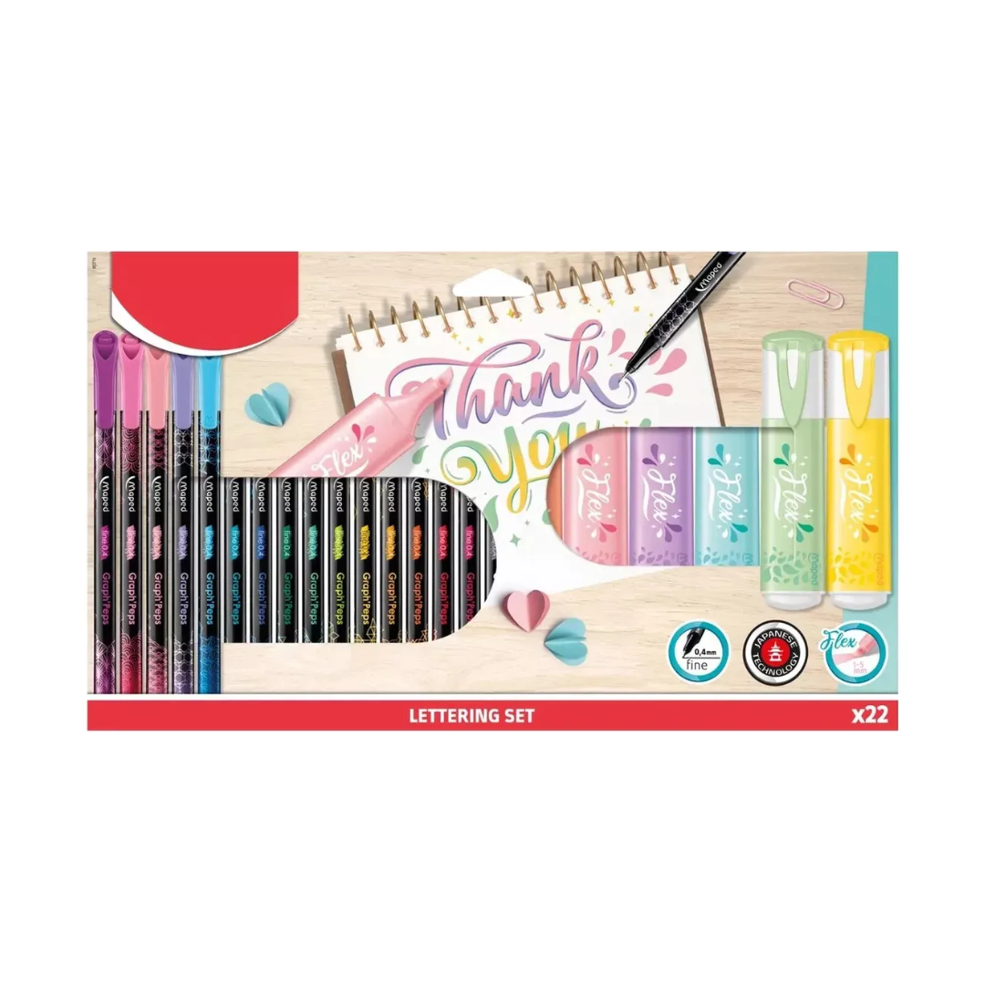 Marcador Estche Lettering 22pcs Maped