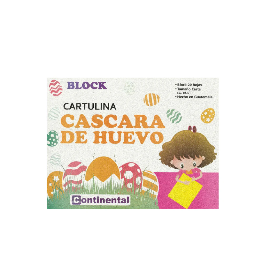 Block Cartulina Arcoíris Cascara De Huevo Carta 20 Hojas Continental