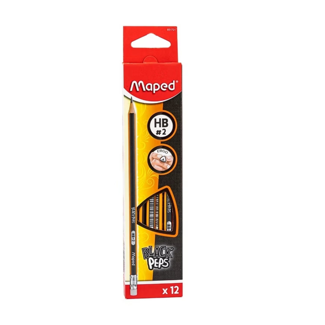 Lapiz Triangular Negro/ Naranja Maped