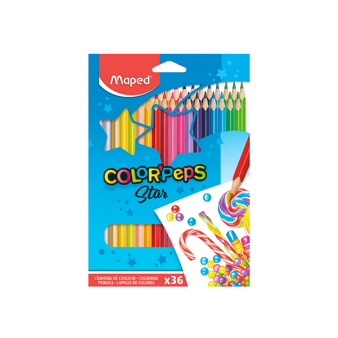 Crayón Madera 36c Largo Triangular Maped