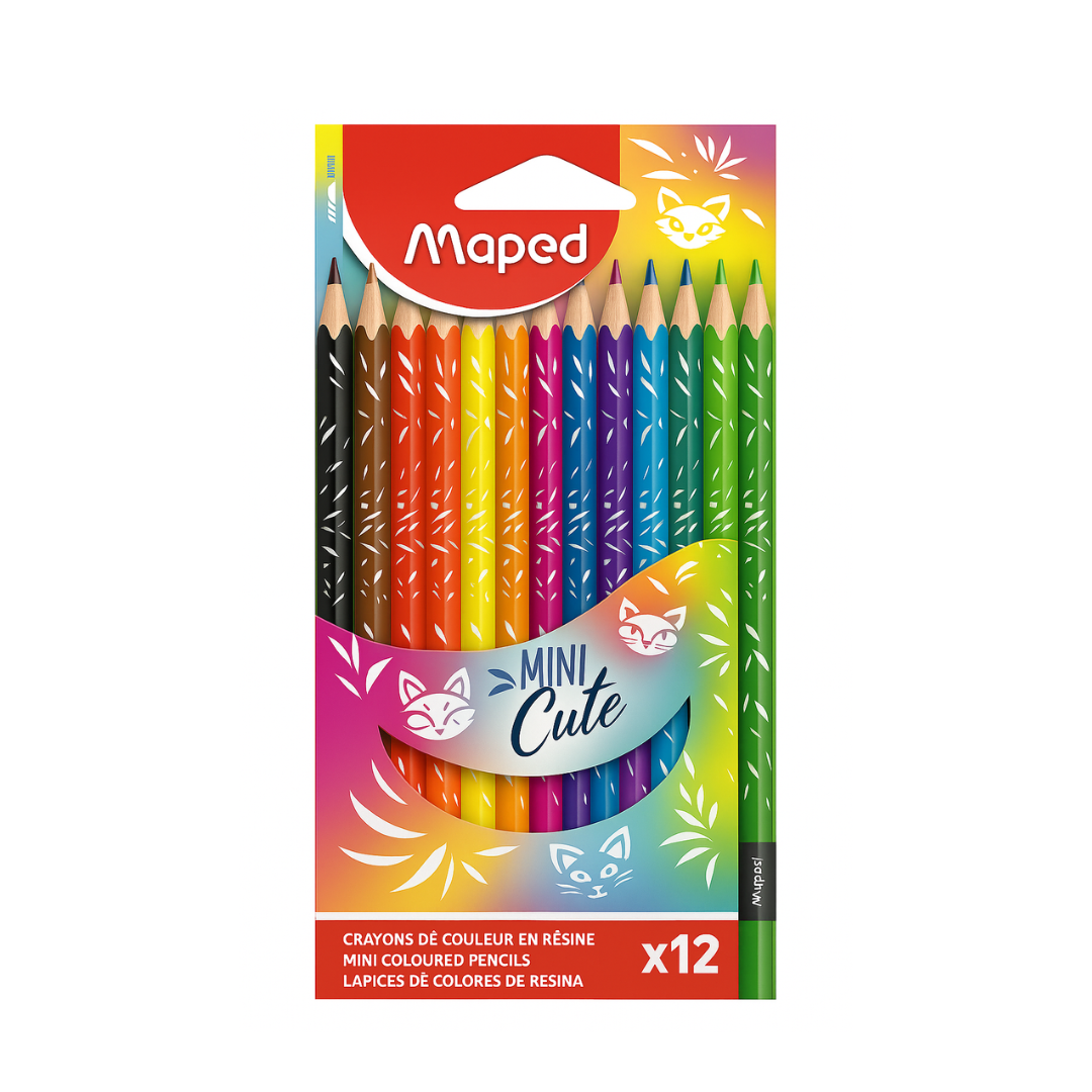 Crayón Madera 12c Largo Triangular Mini Cute Maped