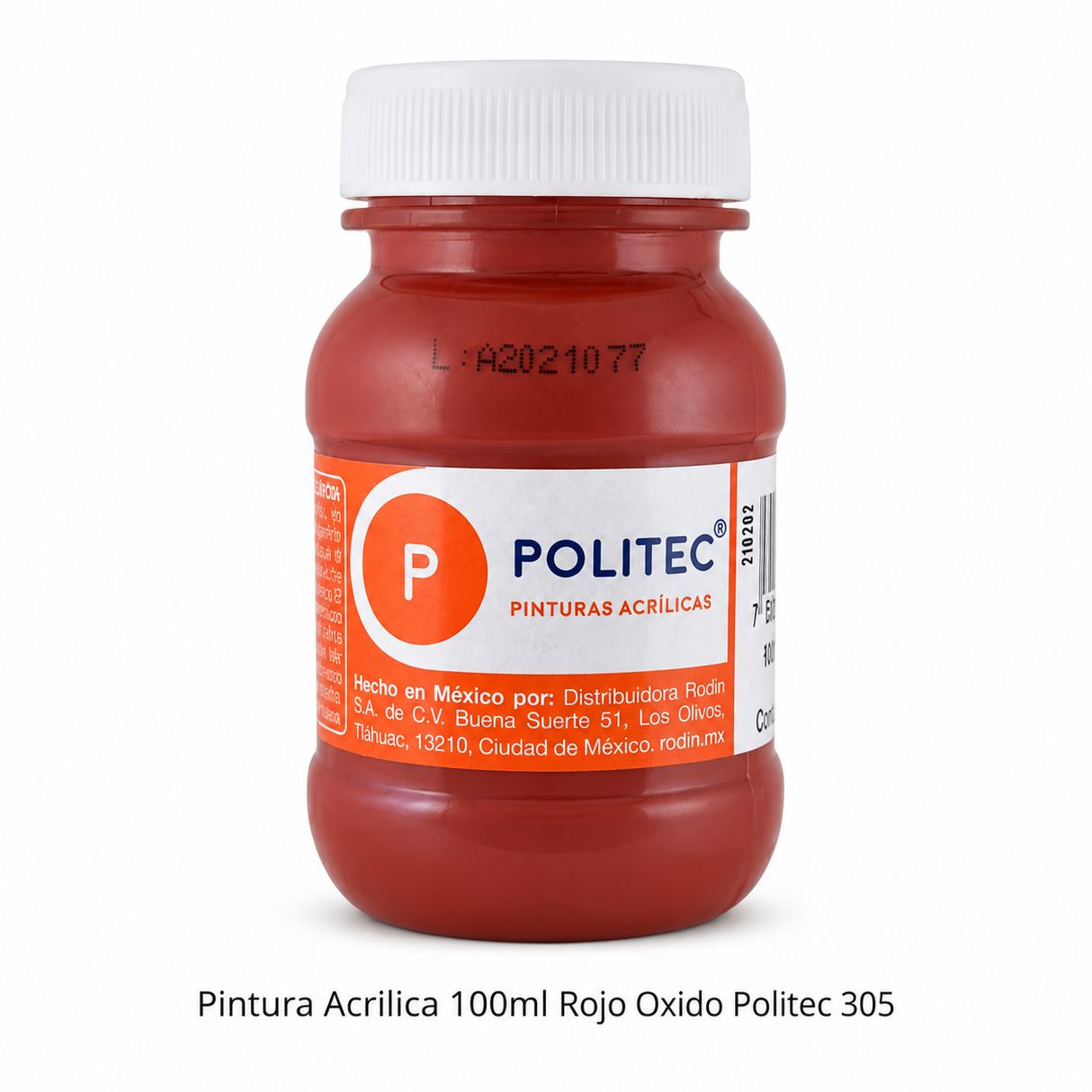 Pintura Acrilica 100ml Rojo Oxido Politec 305