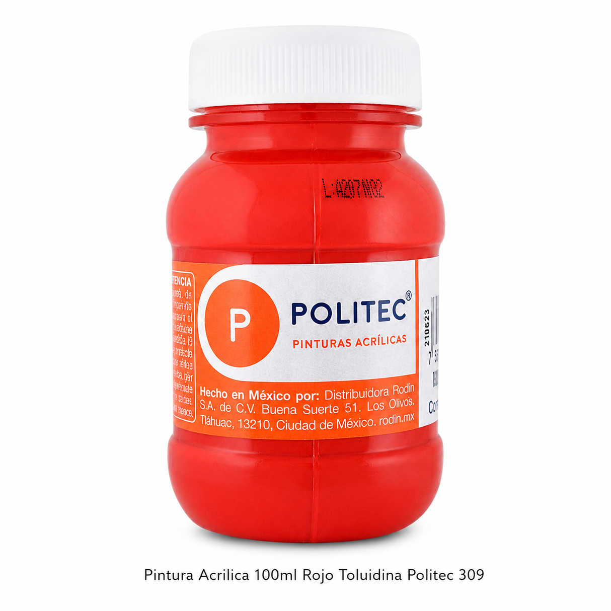 Pintura Acrilica 100ml Rojo Toluidina Politec 309
