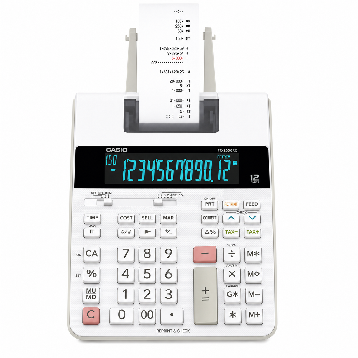 CALCULADORA/SUMADORA CASIO FR-2650RC-WE 12 DIGITOS