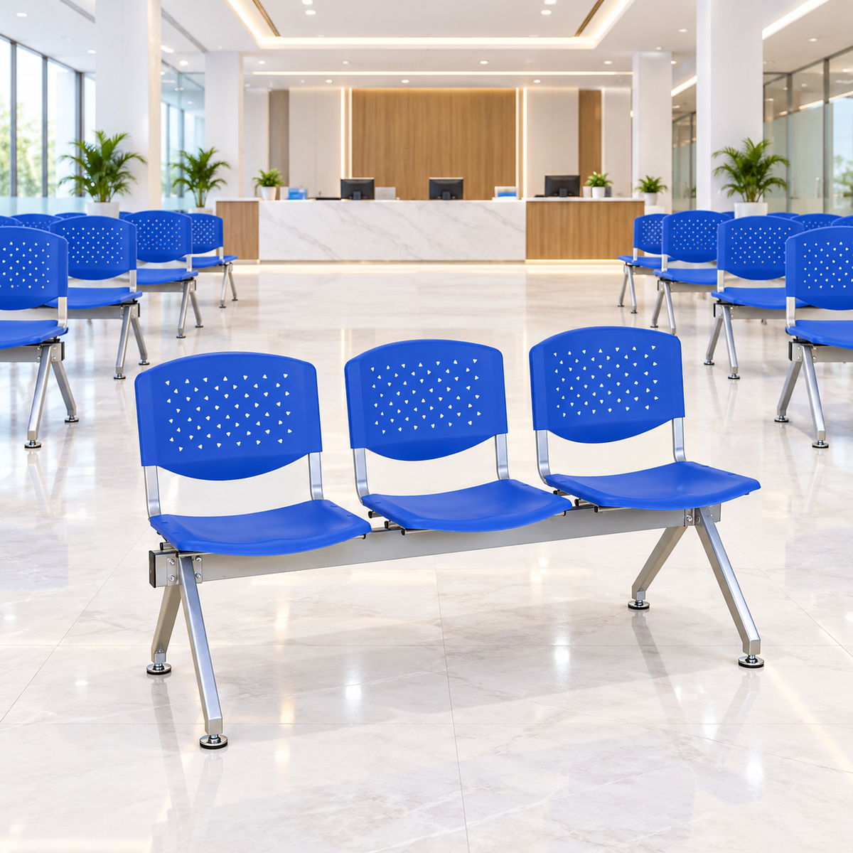 Silla de Espera Bateria DC-3343A 3 Asientos Azul