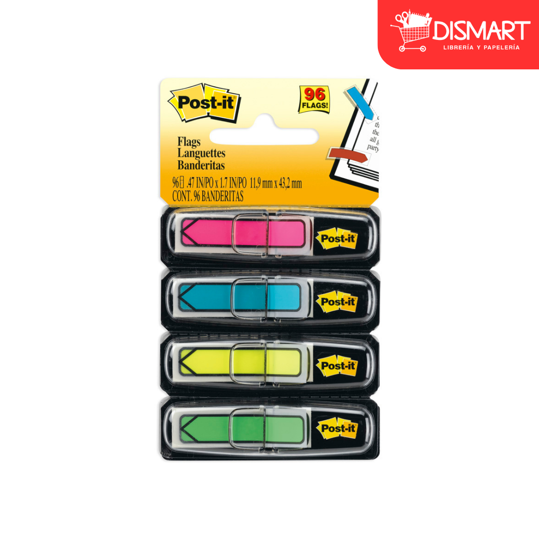 Banderitas post it 684arr4 flecha con dispensador 4 colores