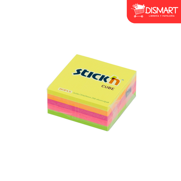 Block stickn 21203 2x2" mini cubo neon arcoiris