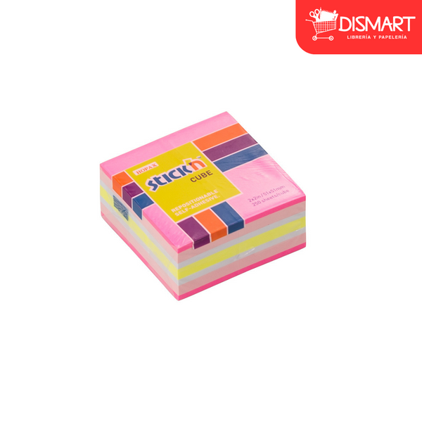 Block stickn 21533 2x2" mini cubo neon tonos rosados