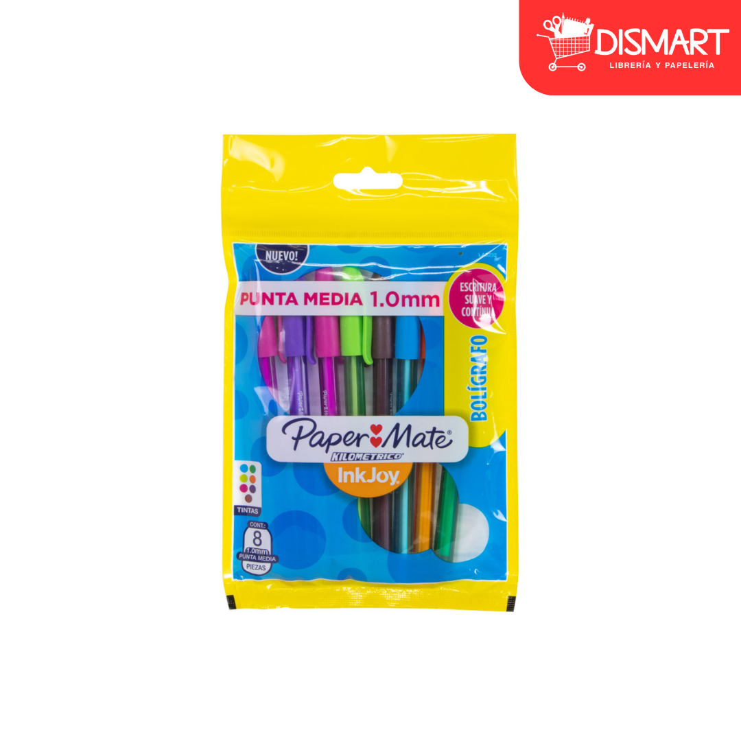 Boligrafo paper mate kilometrico 100 bx8 colores surtidos