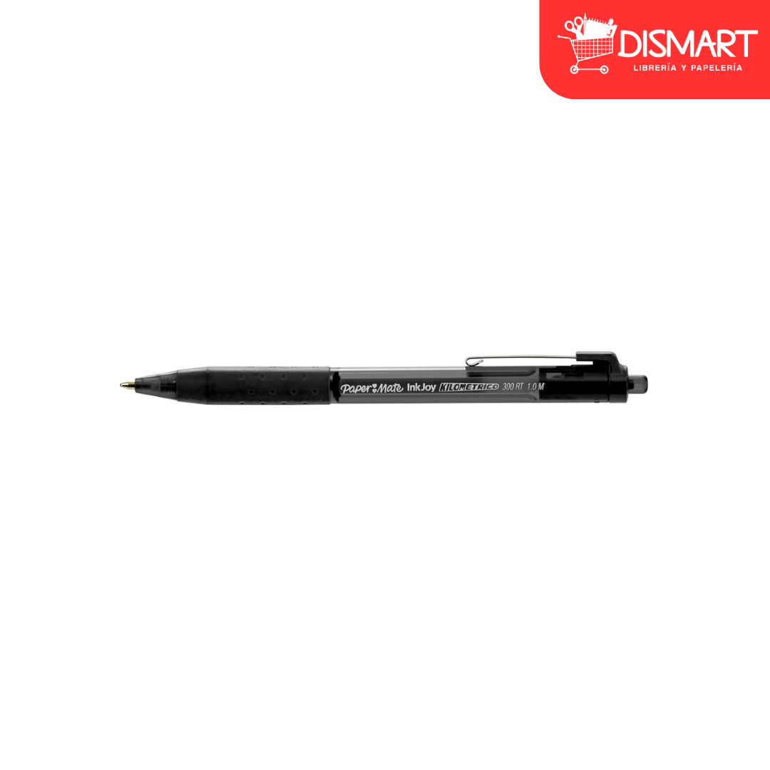 Boligrafo paper mate kilometrico 300 retractil negro