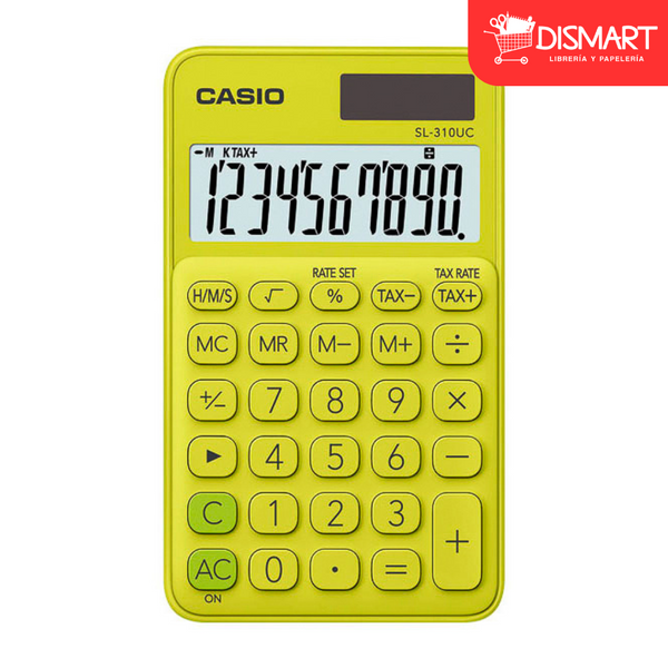 Calculadora de bolsillo casio sl-310uc-yg 10 digitos amarillo