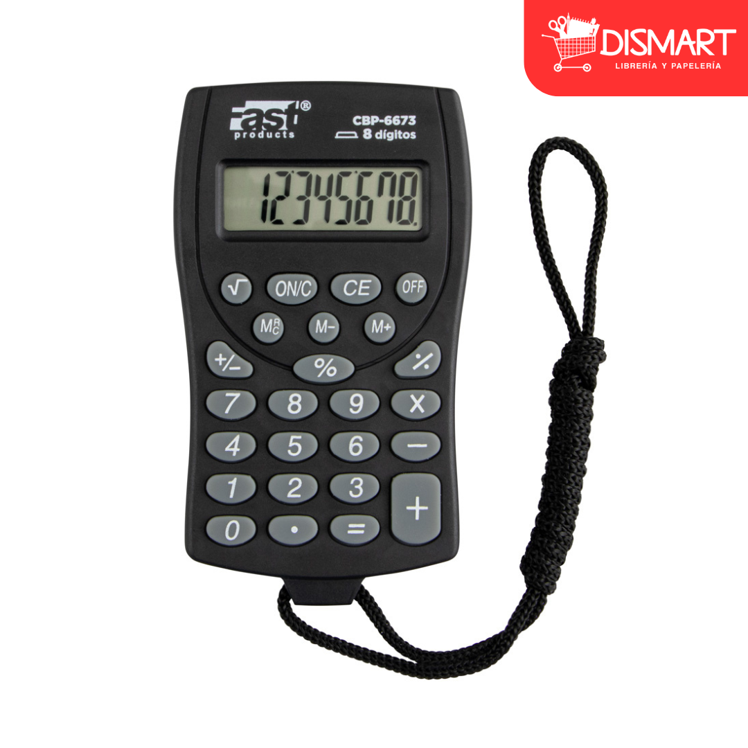 Calculadora de bolsillo fast cbp-6673 con pita 8 dig negro