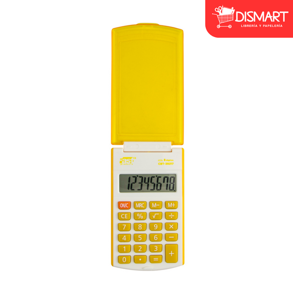 Calculadora de bolsillo fast cbt-39217 con tapa 8 dig amarillo