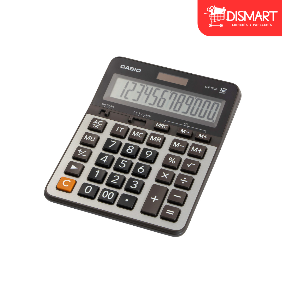 Calculadora de escritorio casio gx 120b w dc 12 digitos Dismart GT Libreria y Papeleria