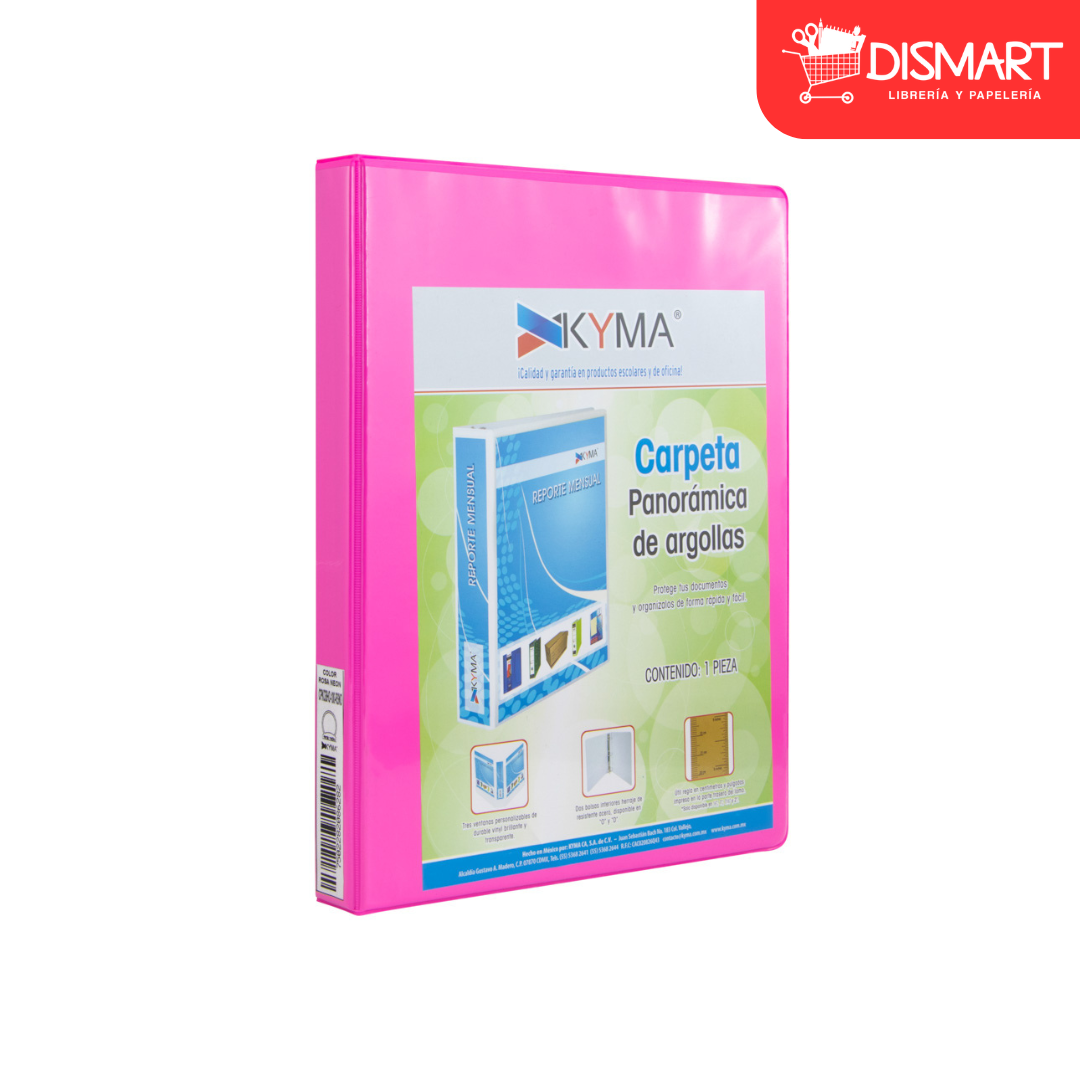 Cartapacio kyma con funda oficio 1" rosado neon