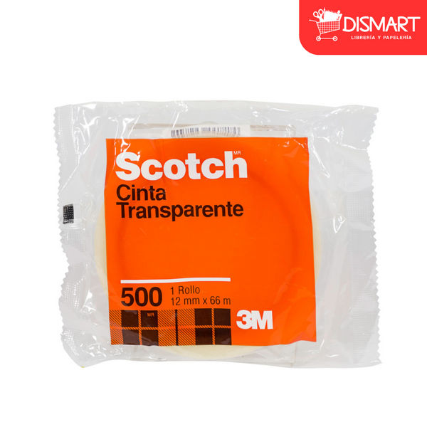 Cinta adhesiva scotch 500 12mmx66m transparente