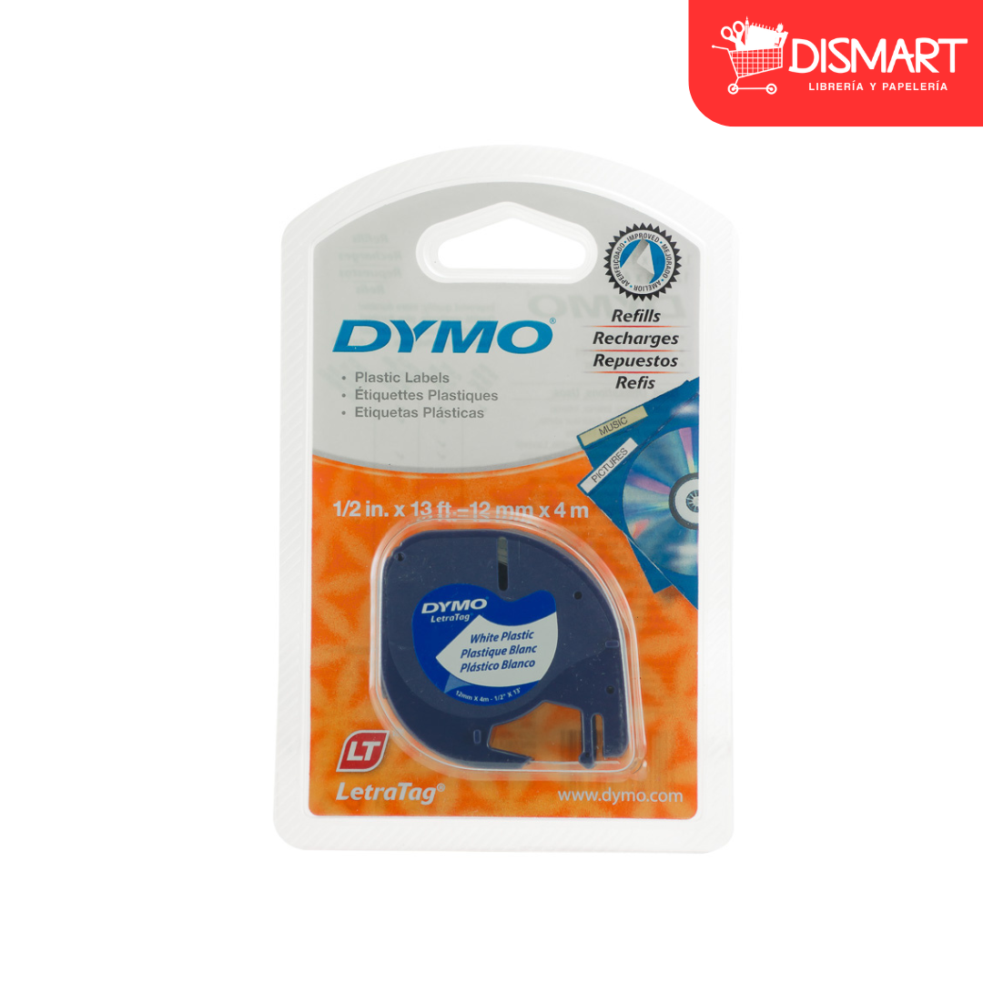 Cinta dymo 91331 letratag plastica blanco