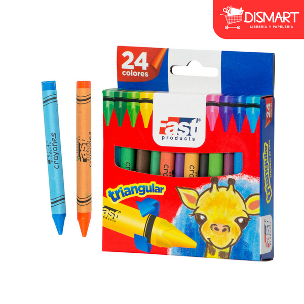 Crayon de cera fast t124 triangular 24 col regular