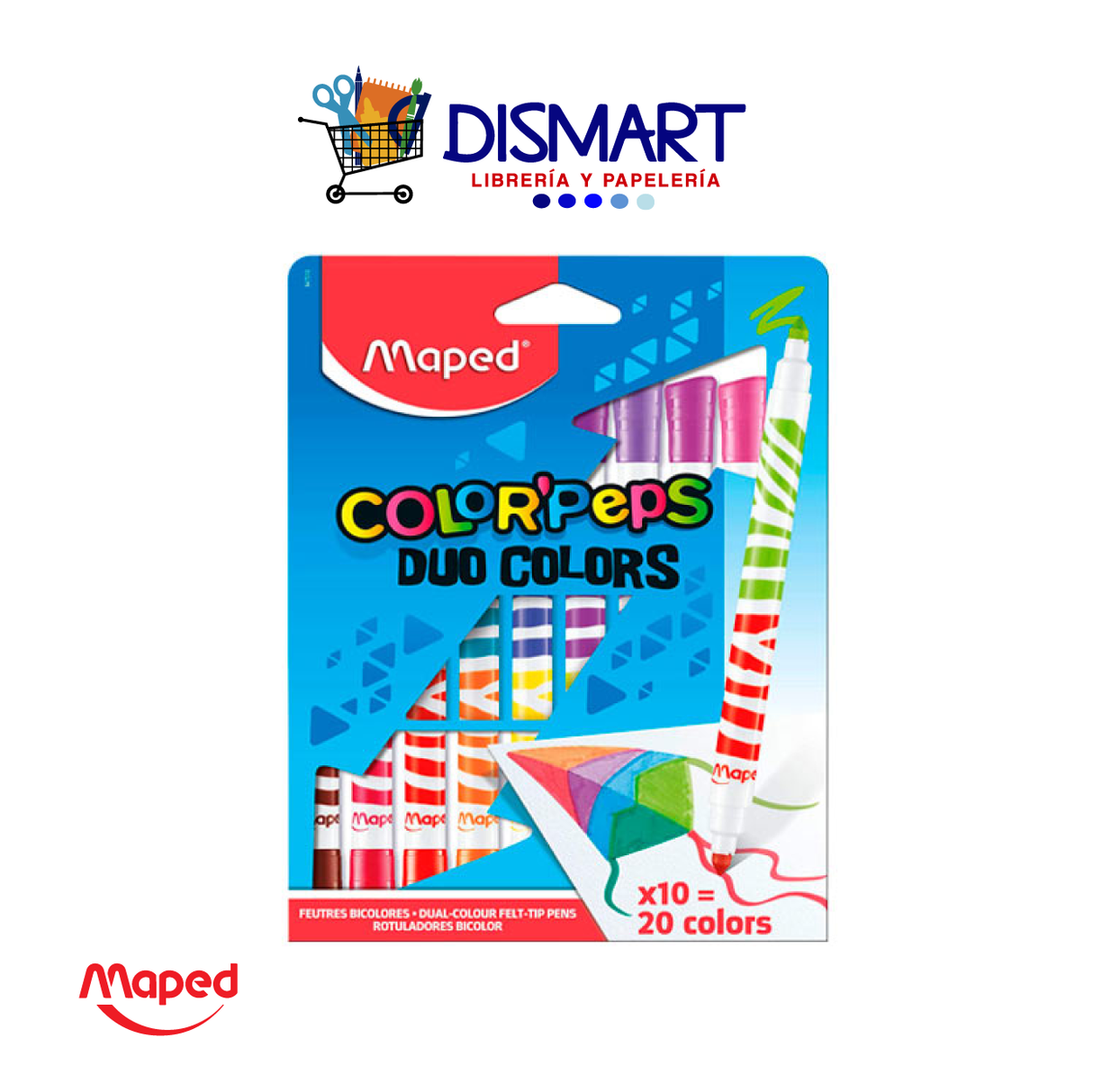 Marcador Estuche 10/20 Duo Colores Maped