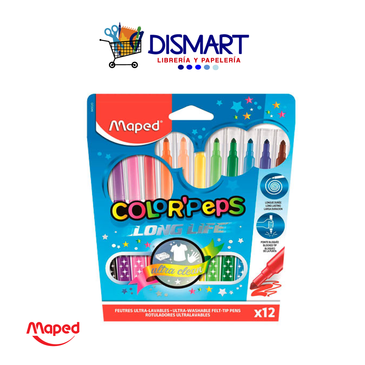 Marcador Estuche 12c Long Life Fino Maped